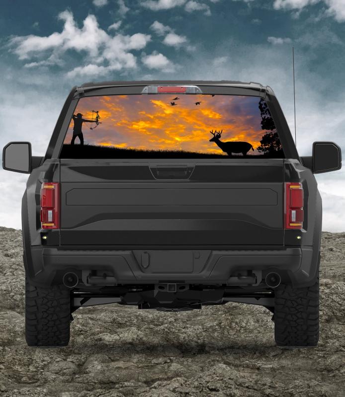 American Flag Ripped Metal Perforated Window Decal – Patriotic Rear Graphic For Trucks SUVs