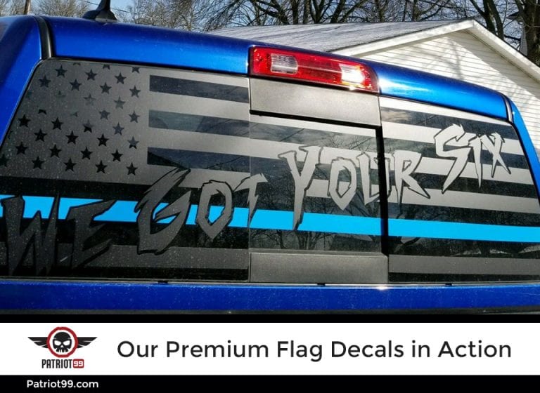 We got your six American Flag decal