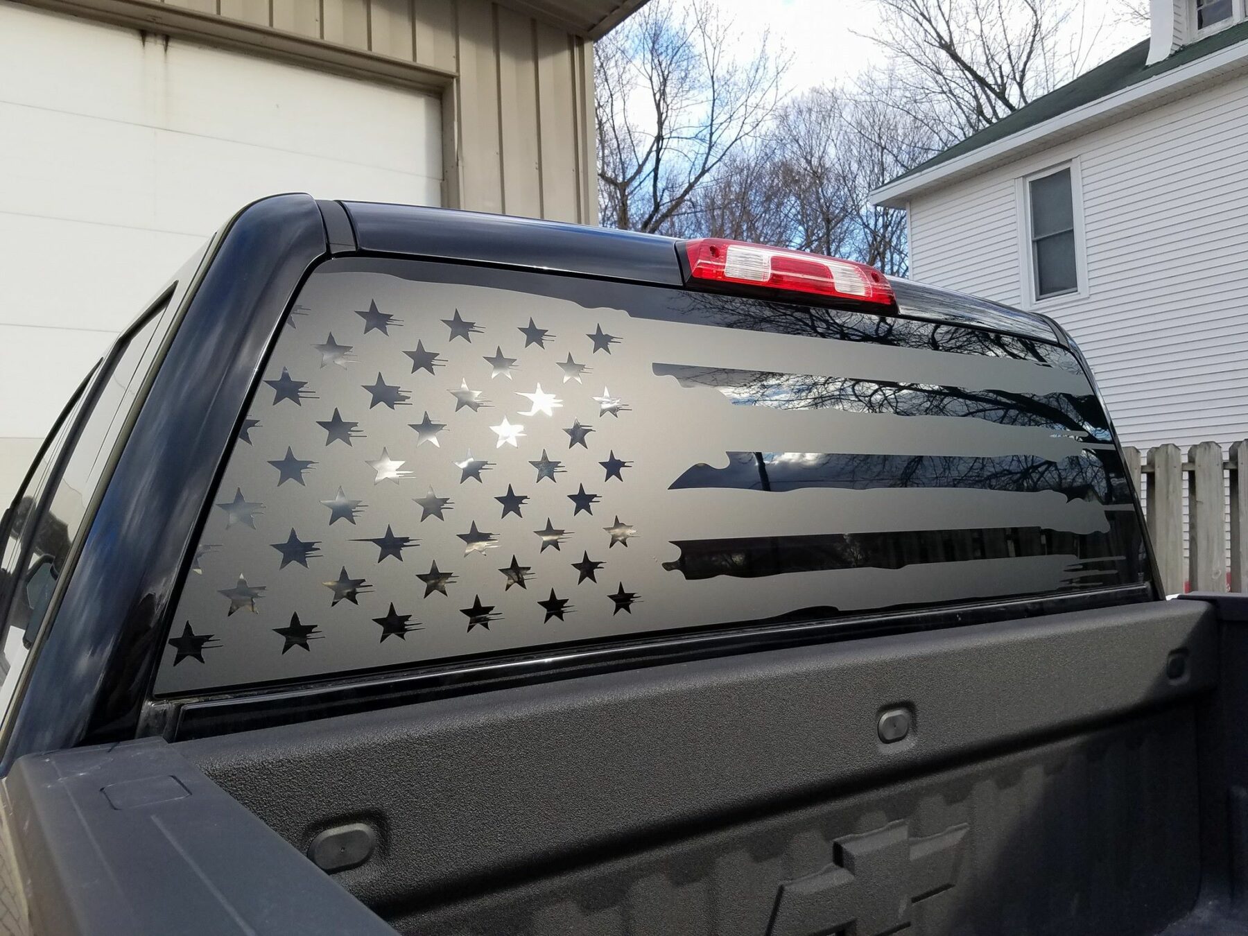 Worn American Flag Back Window Decal Patriot99
