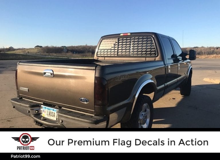 Ford Back Window American Flag Decal