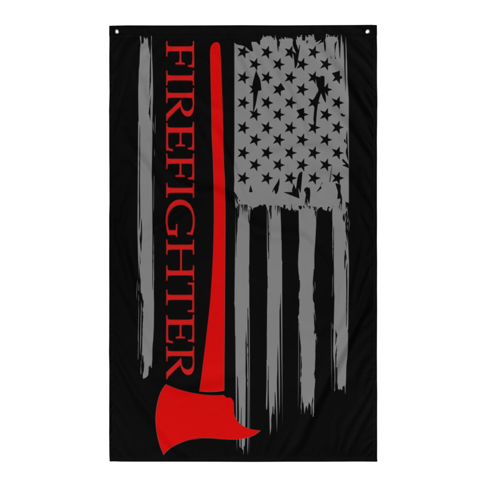 Thin Red Line Family Flag American Flag Proud Firefighter Sister Greeting  Card by Orange Pieces