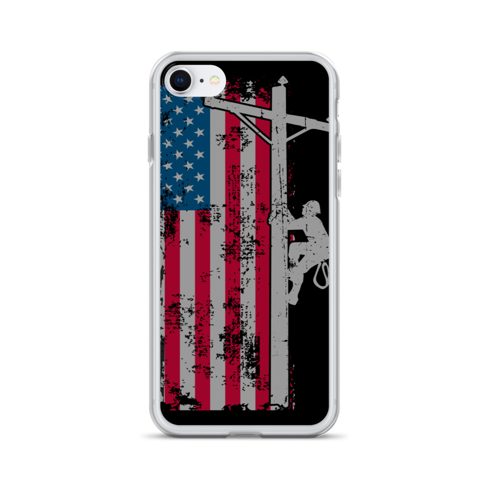 American Flag Lineworker iPhone Case Patriot99